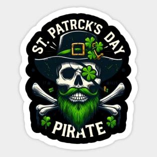 St. Patrick’s Pirate Skull Sticker